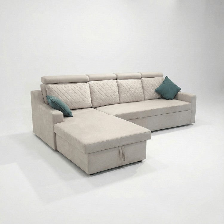 Silchester Solid Wood Upholstered L-Shape Sofa