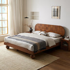 Elstow — Sheesham Wood Low Platform Bed with Spherical Legs