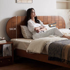 Elstow — Sheesham Wood Low Platform Bed with Spherical Legs