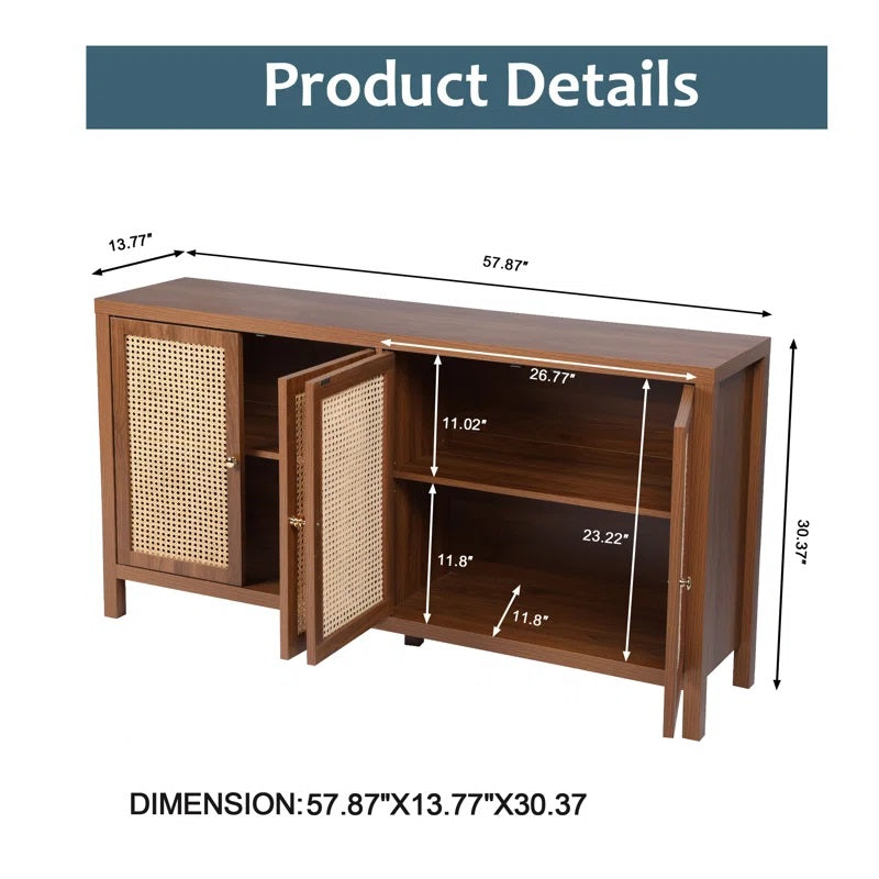 Adouer Wood multi-use adjustable shelf sideboard — source image 6