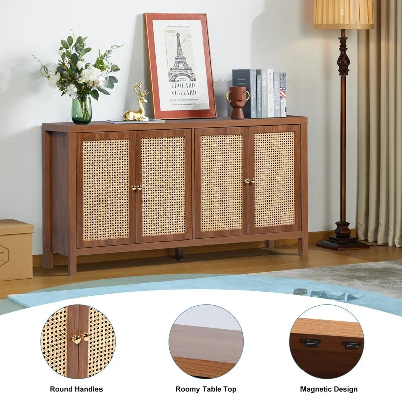 Adouer Wood multi-use adjustable shelf sideboard — source image 3