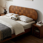 Elstow — Sheesham Wood Low Platform Bed with Spherical Legs