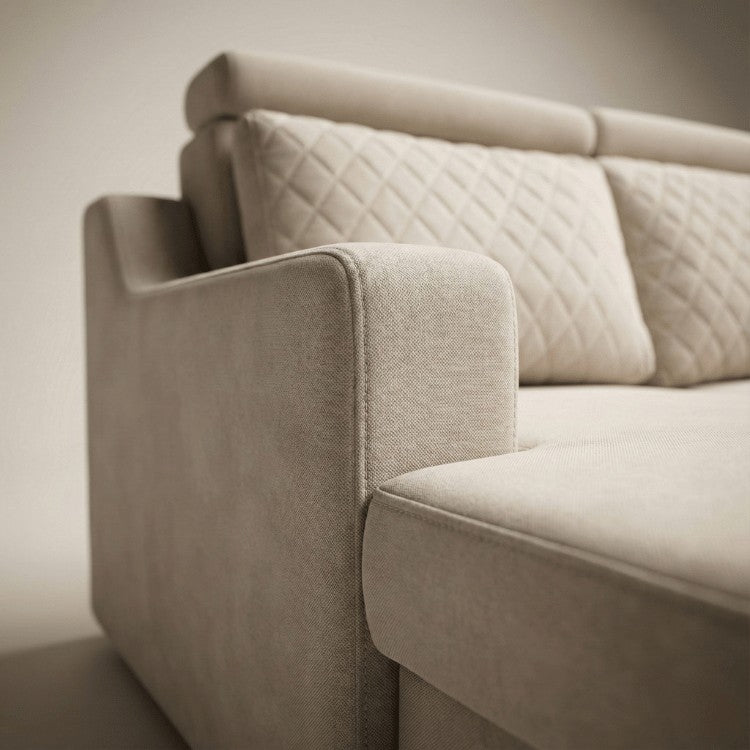 Silchester Solid Wood Upholstered L-Shape Sofa