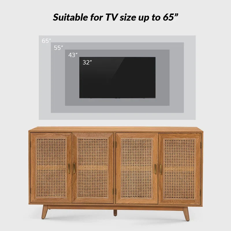Adouer acacia cane four-door sideboard — source image 3