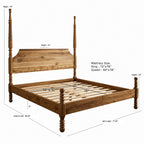 Fordham — Acacia Wood Poster Bed with Turned Posts