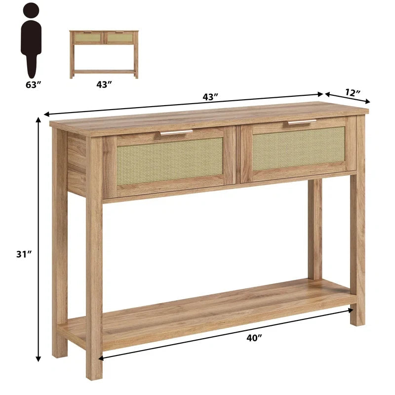 Adouer acacia rattan-door console table — source image 7