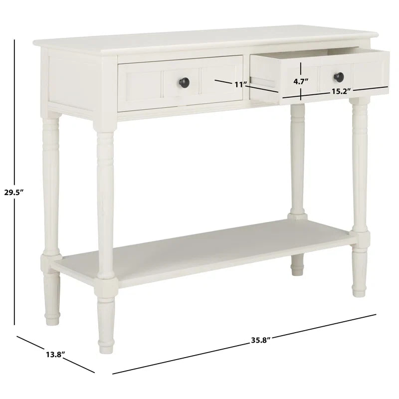 Adouer sheesham white carved-leg console table — source image 6