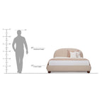 Penhurst Teakwood Bed with Curved Upholstered Headboard