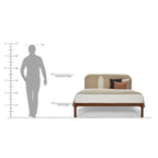 Ufton Art Deco Teakwood Bed with Upholstered Headboard