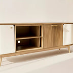 Ellery contemporary oak TV cabinet with curved edges — source image 4