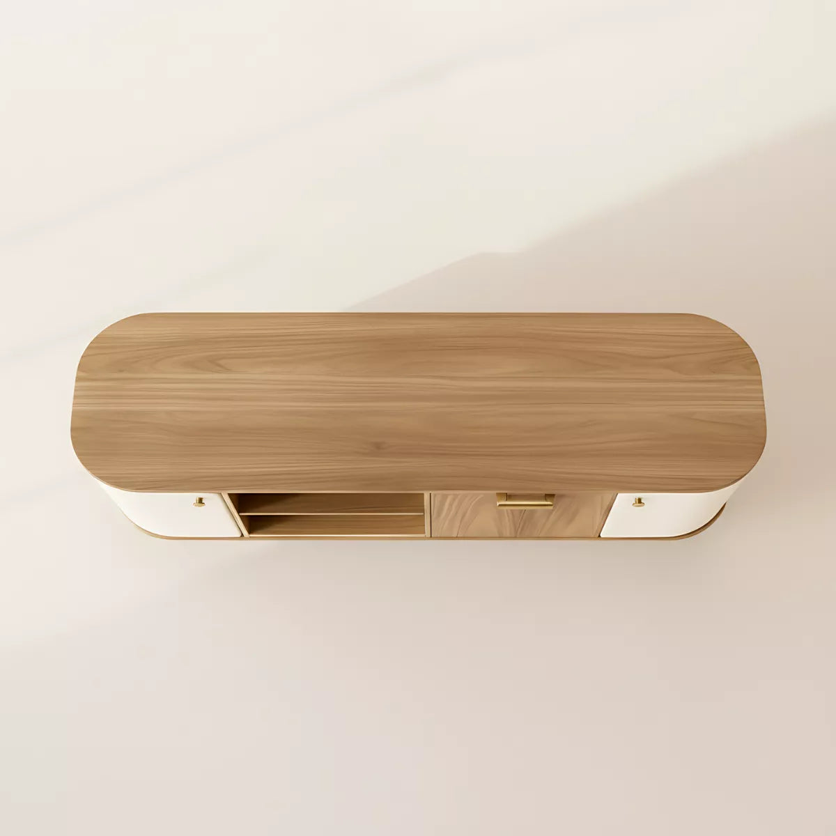 Ellery contemporary oak TV cabinet with curved edges — source image 6