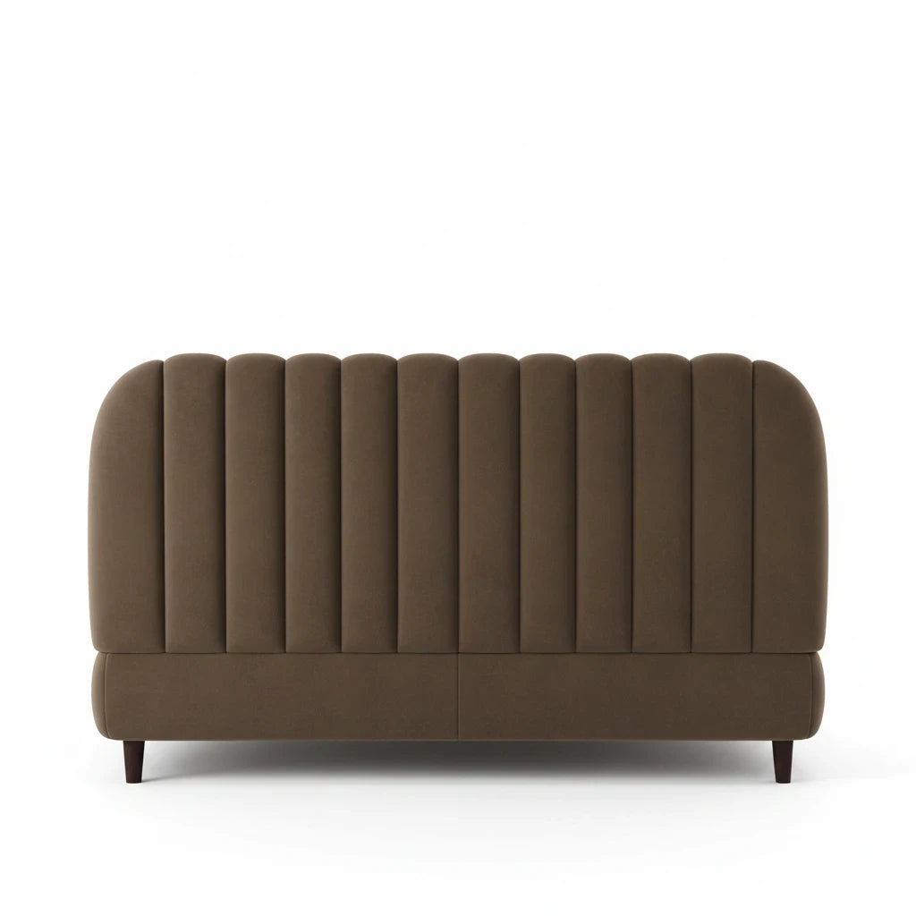Calyx — Velvet Upholstered Bed with Channel Tufted Headboard