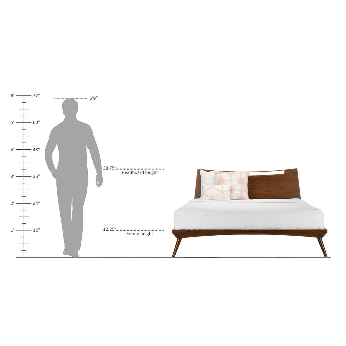 Bickleigh Mid-Century Teakwood Bed