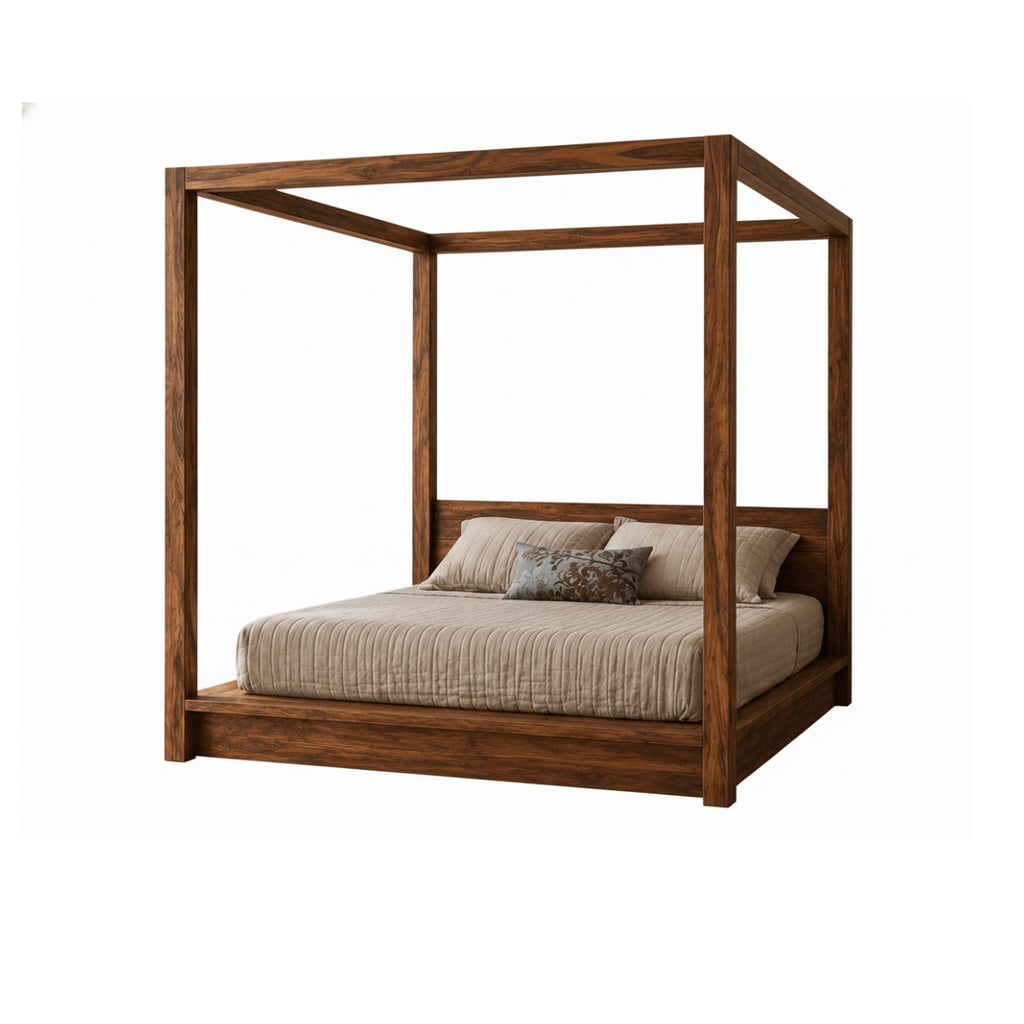 Harberton Sheesham Wood Open Canopy Bed with Low Headboard