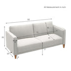 Aldous sofa bed — published source dimension view