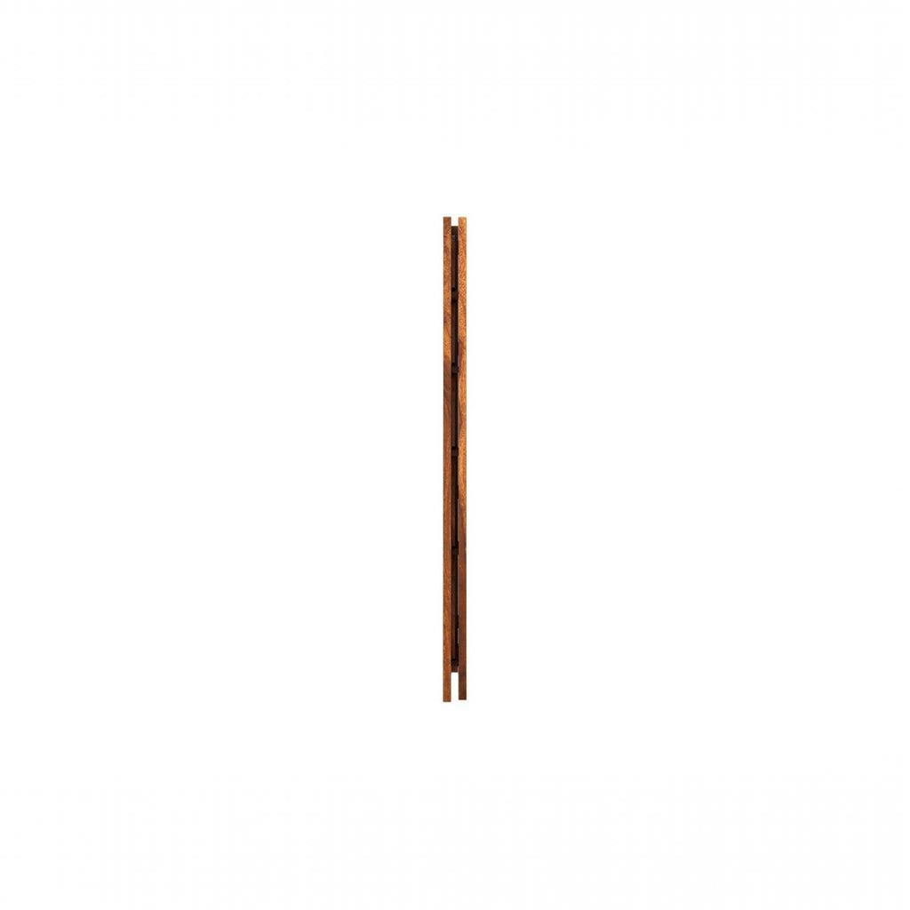 Homecrest Ashcombe solid sheesham wood bookshelf viewed from the side showing its slim profile and natural finish