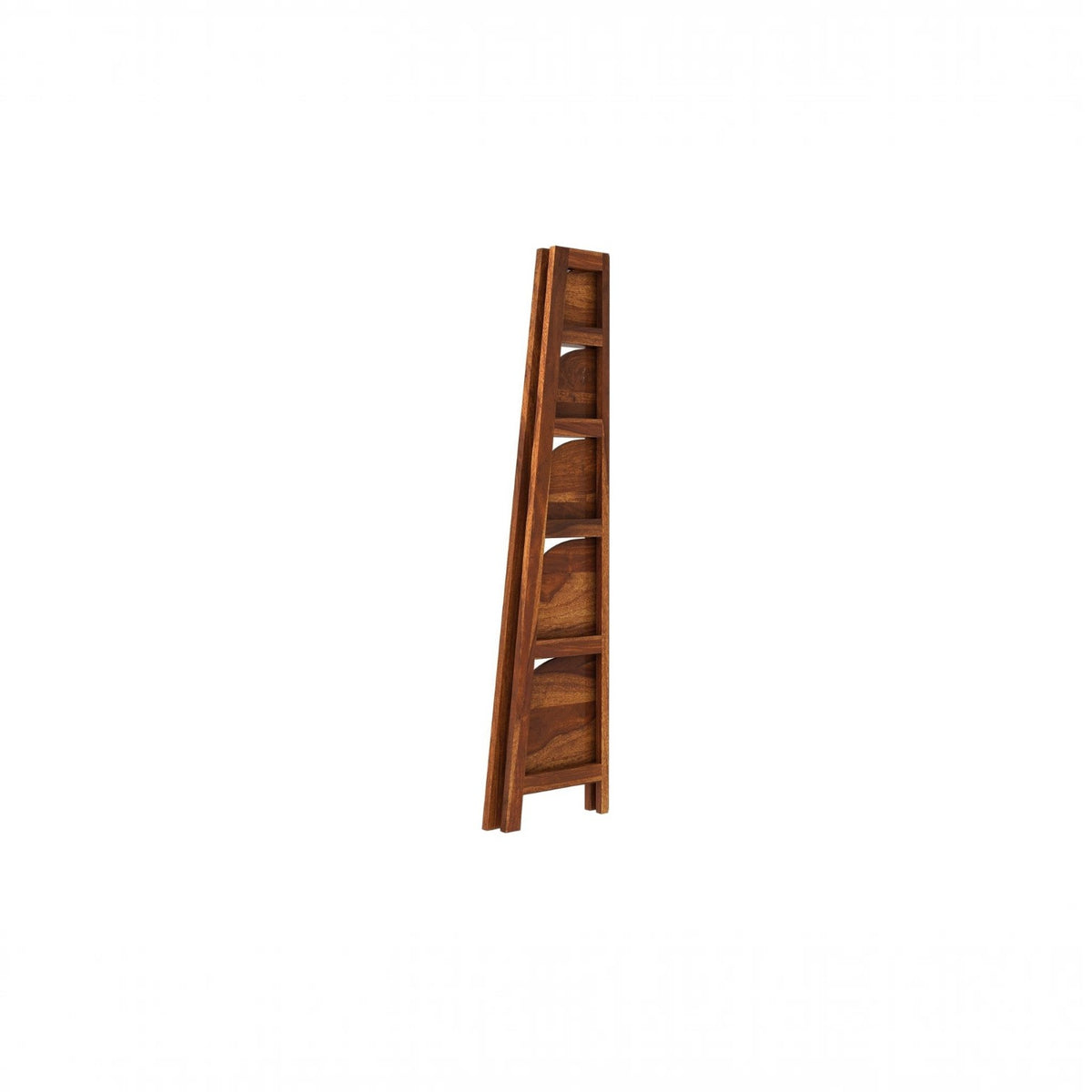 Homecrest Ashcombe solid sheesham wood bookshelf with open ledges and a natural wood grain finish