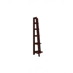 Homecrest Ashcombe tall ladder-style bookshelf in dark walnut sheesham wood with multiple open storage ledges