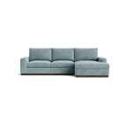 Homecrest Lomond 5-seater L-shaped sectional sofa in powder blue upholstery with solid wood base and storage.