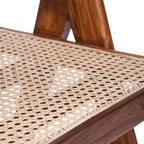 Homecrest Cavendish accent chair featuring a natural woven rattan wicker seat set within a sturdy teak wood frame