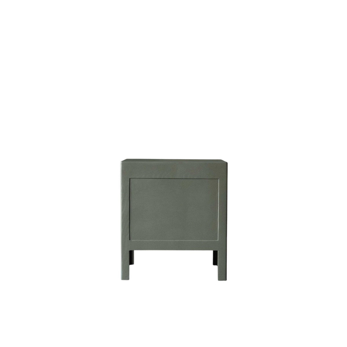 Homecrest Cranham bedside table in a solid grey hardwood finish with a minimalist square design.