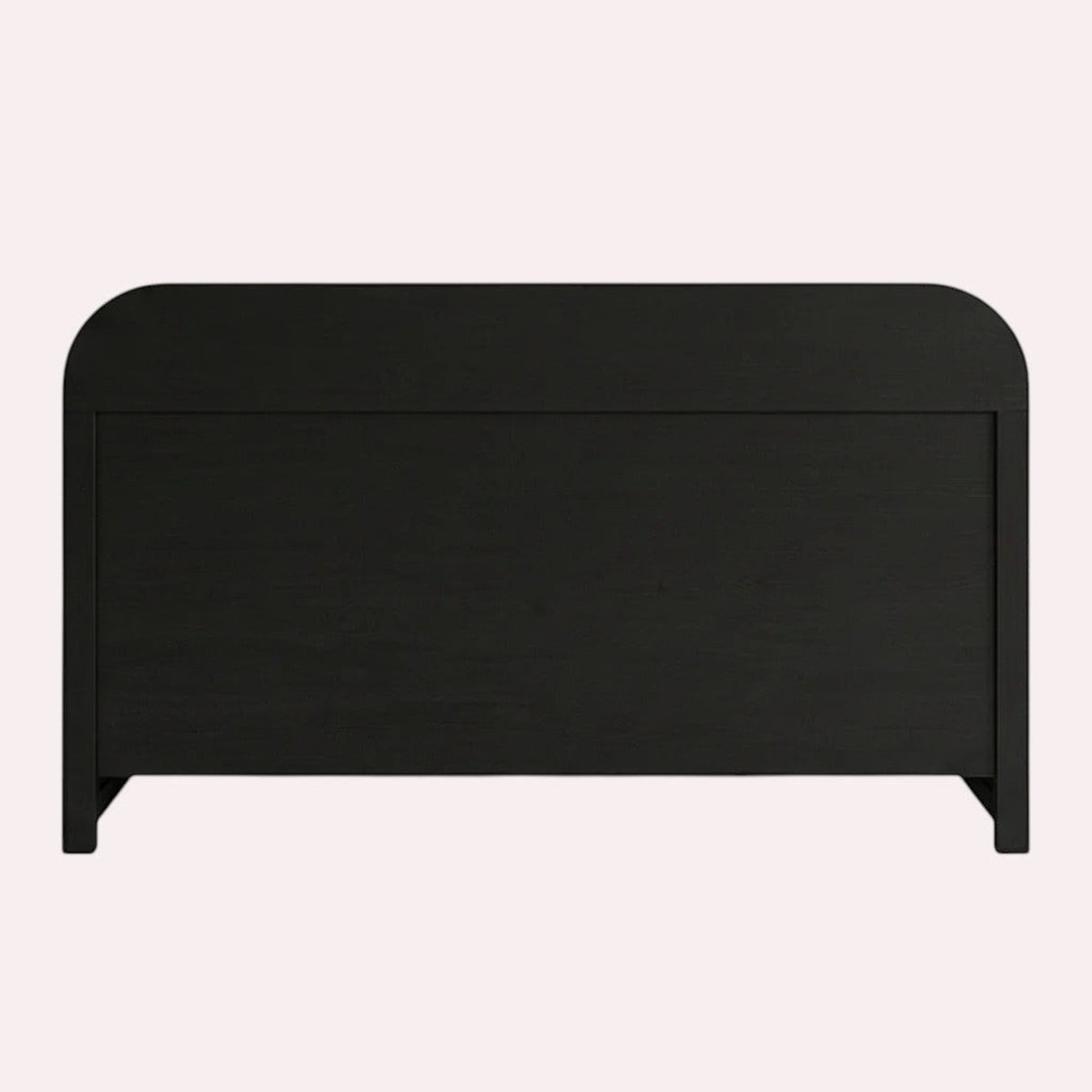 Homecrest dark solid wood bed frame with a rounded headboard and integrated storage in a minimalist style