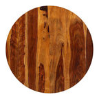 Homecrest Fairlight round sheesham wood tabletop with natural grain patterns and rich brown tones.