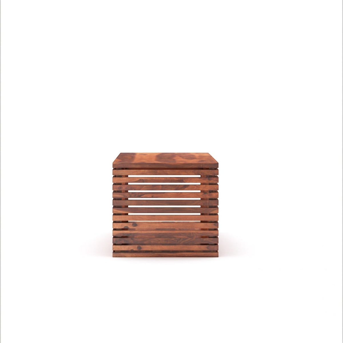 Homecrest Fenwick rectangular coffee table in solid sheesham wood with a slatted design and lower display shelf.