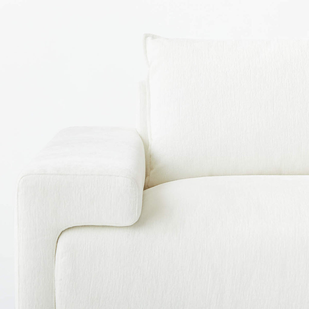 Homecrest Framlingham three-seater sofa in white cotton linen fabric with a clean minimalist design