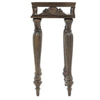 Homecrest Larkin console table in warm brown sheesham wood with carved detailing and elegant turned legs