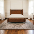 Homecrest Lenham solid Sheesham wood bed with a tall recessed panel headboard and decorative turned finial feet