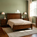 Homecrest Lenham solid Sheesham wood bed with a tall recessed panel headboard and turned finial feet in dark wood.