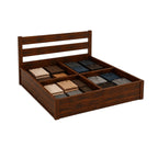 Homecrest Hadley solid Sheesham wood bed with triple slat headboard and internal box storage compartments