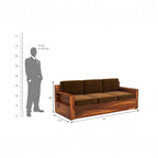 Homecrest Netley 5 seater brown Chesterfield sofa made of Sheesham wood with high density foam cushions
