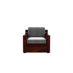 Homecrest Netley 5 seater wooden sofa chair in walnut finish with grey high density foam cushions
