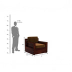 Homecrest Netley 5 seater wooden sofa set in brown with sheesham wood frame and high density foam cushion