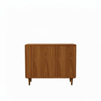 Homecrest Meade solid Sheesham wood chest of drawers with a warm honey finish and tapered legs