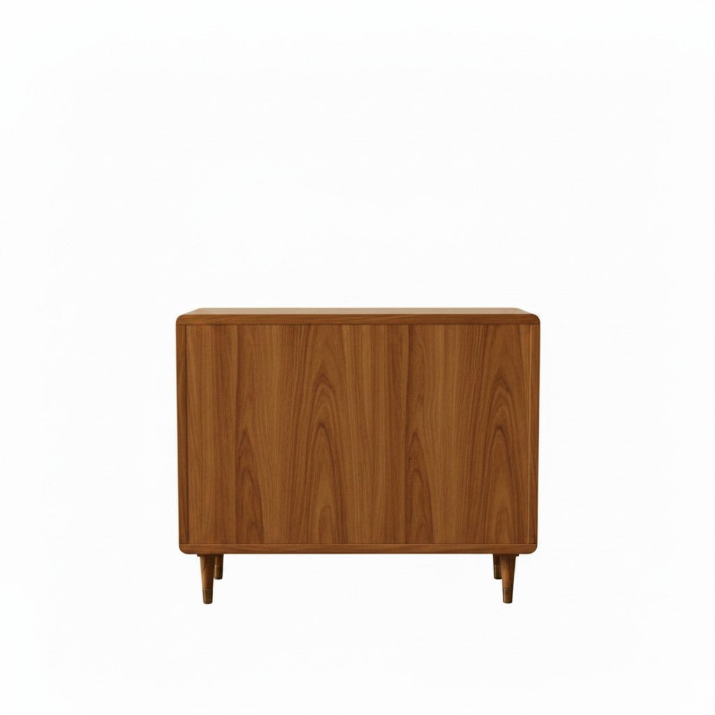 Homecrest Meade solid Sheesham wood chest of drawers with a warm honey finish and tapered legs