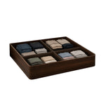 Homecrest solid sheesham wood bed storage drawer with organized folded clothing compartments