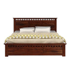Homecrest Somerton king size bed in honey finish solid sheesham wood with integrated storage drawers and headboard