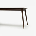 Homecrest Tarn rectangular dining table in dark walnut finish with tapered legs made from solid sheesham wood