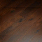 Homecrest Tarn rectangular dining table surface in a rich walnut finish showing natural sheesham wood grain patterns