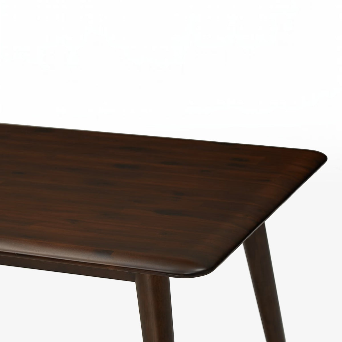 Homecrest Tarn rectangular dining table in a dark walnut finish, crafted from solid sheesham wood.