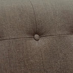 Close-up of Homecrest 3-seater sofa featuring brown textured fabric upholstery with elegant button tufting detail.