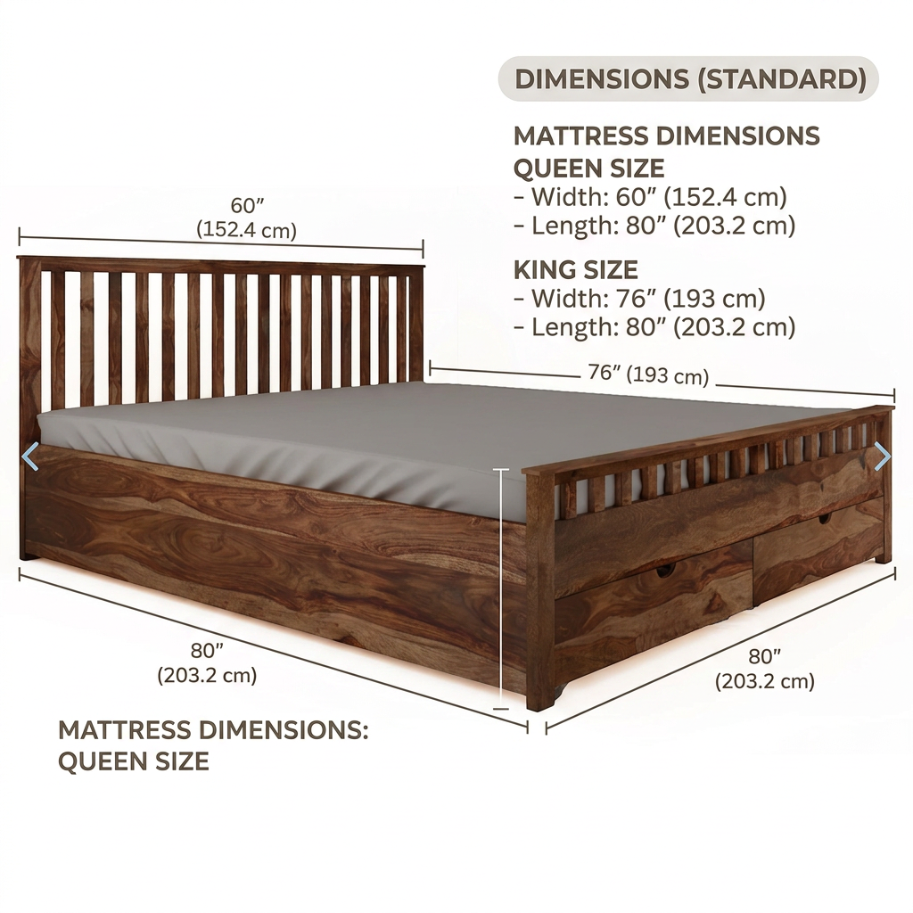 Ardley — Front Drawer Storage Bed with Slatted Headboard