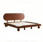 Elstow — Sheesham Wood Low Platform Bed with Spherical Legs