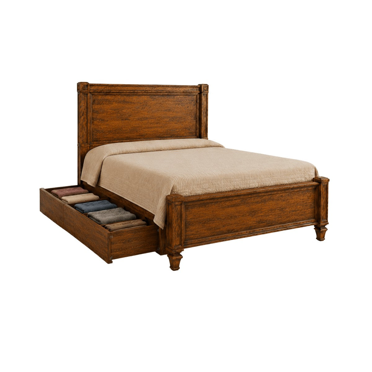Lenham — Sheesham Wood Bed with Tall Panel Headboard