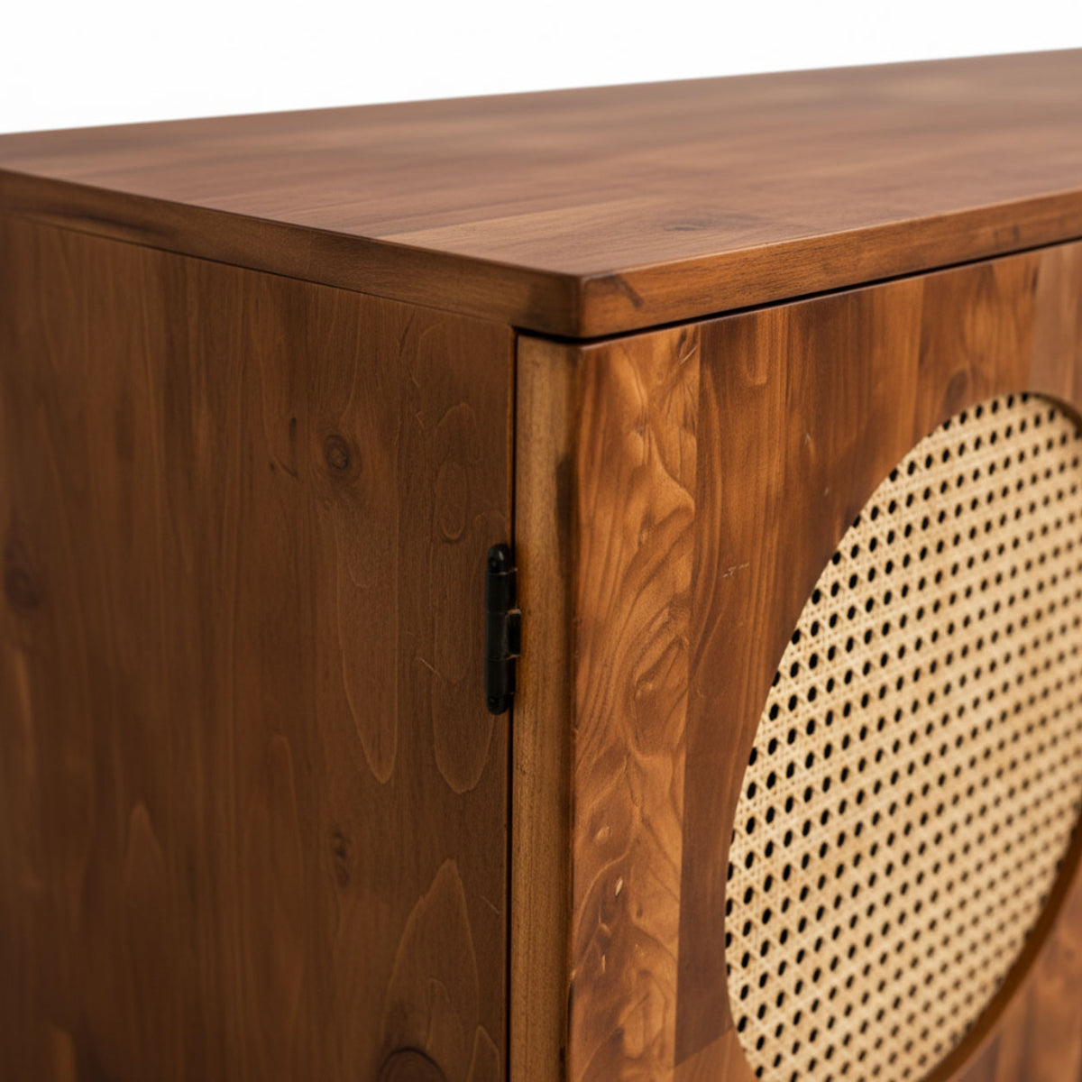 Petra three-door cane TV cabinet — source image 7