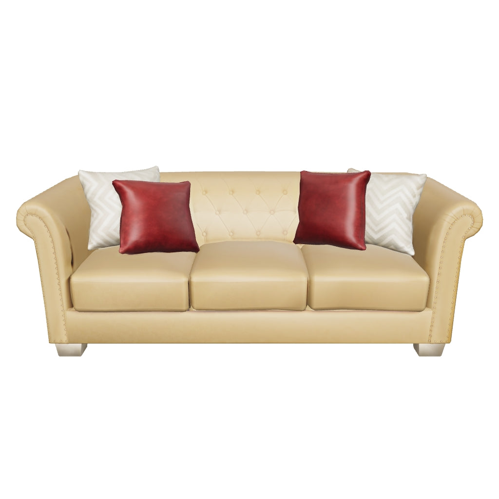 Aurumite — Button-Tufted Sofa with Rolled Arms