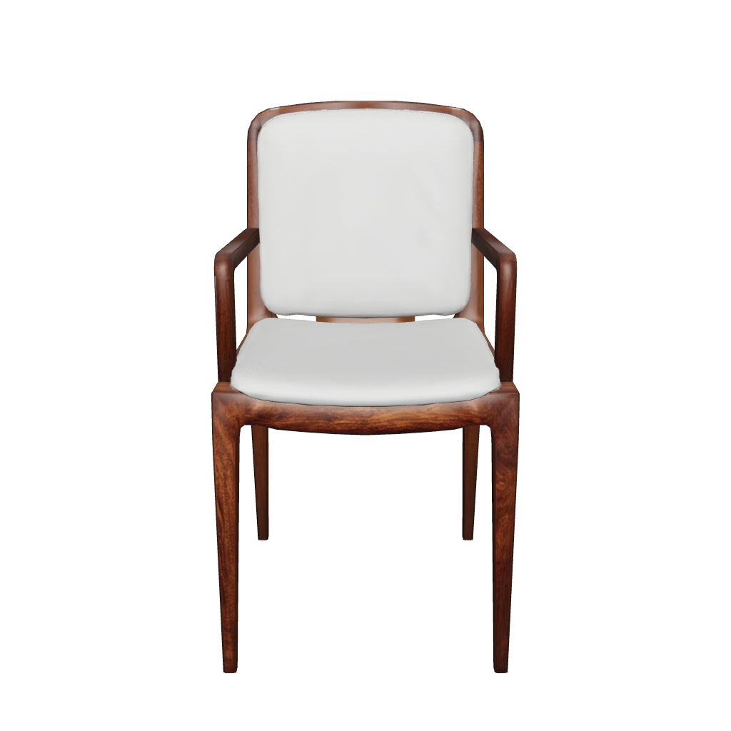 Melbury — Upholstered Teak Dining Chair with Arms